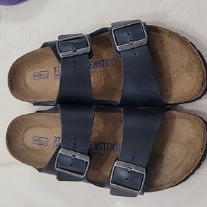 Navy birkenstock sandals